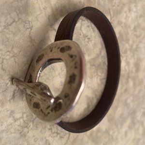 Women’s leather & silver bracelet